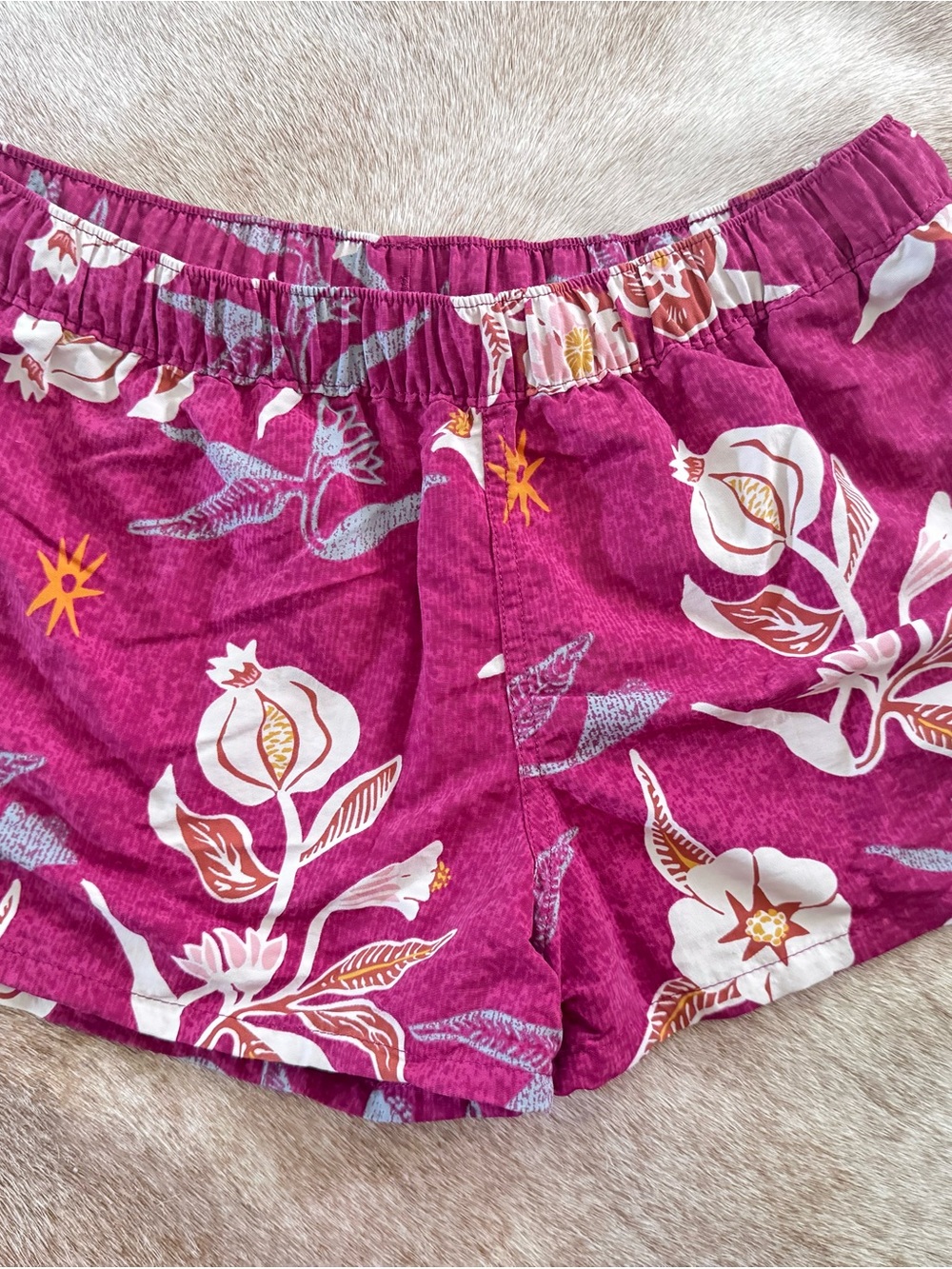 Patagonia Magenta Floral Athletic Shorts